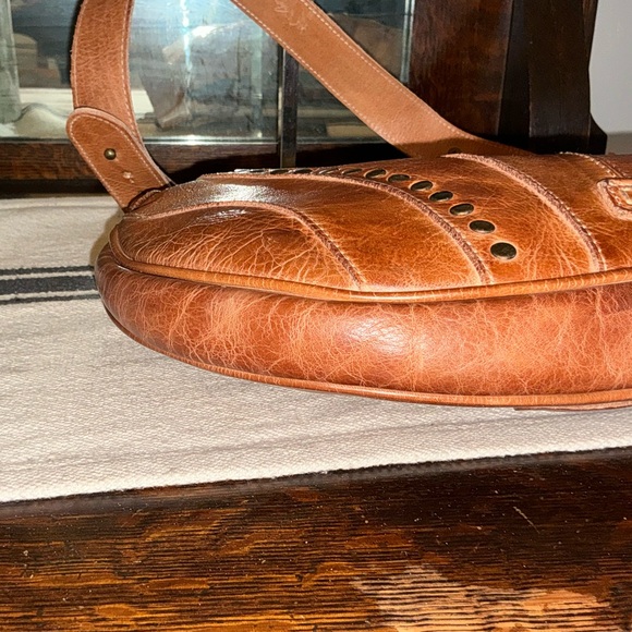 NWT Bed Stu Leather Studded Megara Shoulder Bag Hobo Tan DD MSRP $279 - Picture 7 of 12